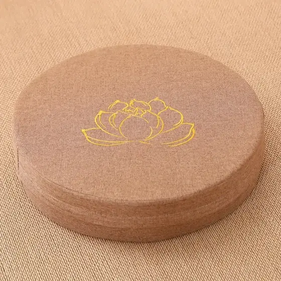 Khaki linen meditation cushion
