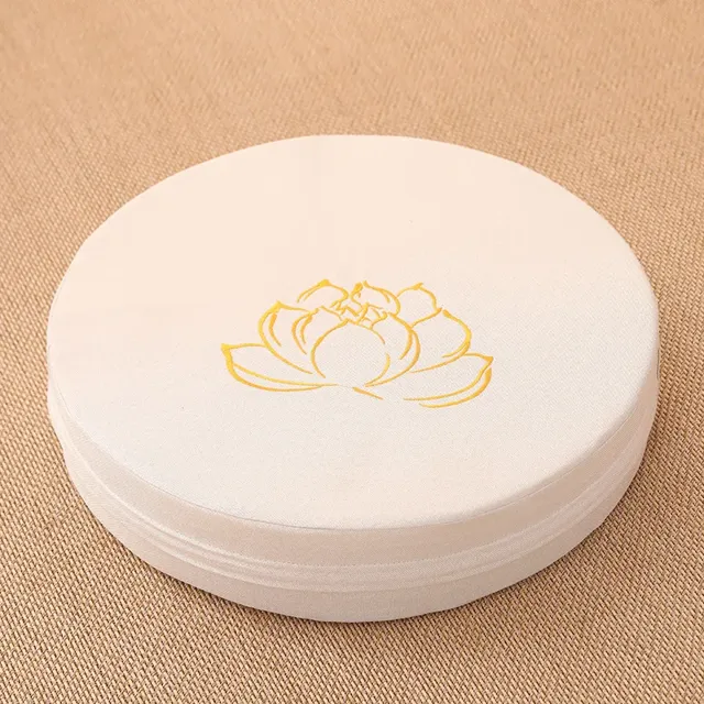 White linen meditation cushion